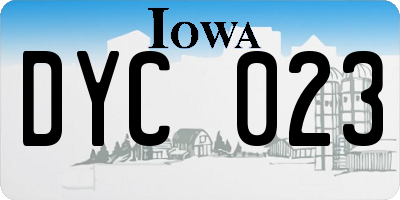 IA license plate DYC023