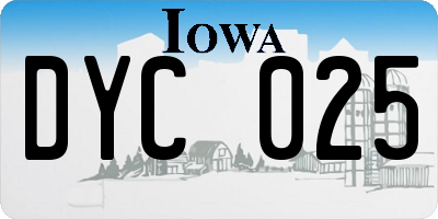 IA license plate DYC025