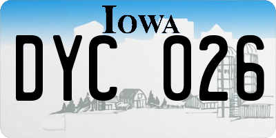 IA license plate DYC026