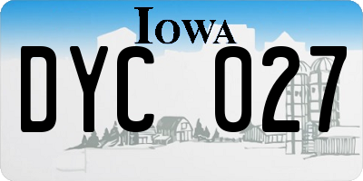 IA license plate DYC027