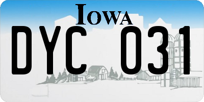 IA license plate DYC031