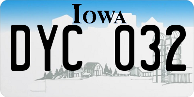 IA license plate DYC032