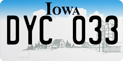 IA license plate DYC033