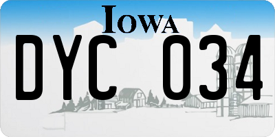 IA license plate DYC034