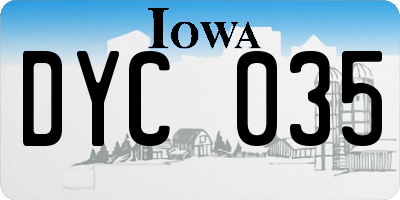 IA license plate DYC035