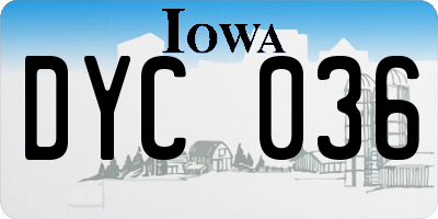 IA license plate DYC036