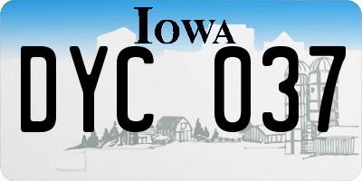 IA license plate DYC037