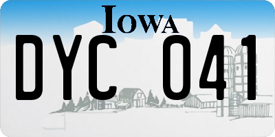 IA license plate DYC041
