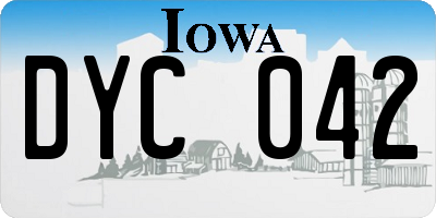 IA license plate DYC042