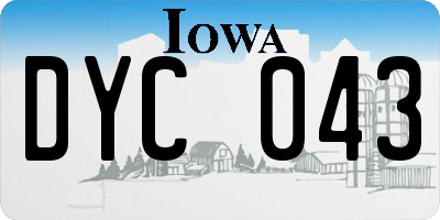 IA license plate DYC043