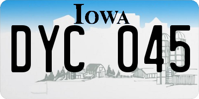 IA license plate DYC045