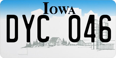 IA license plate DYC046