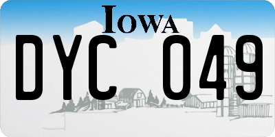 IA license plate DYC049