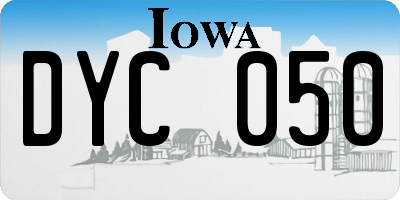 IA license plate DYC050