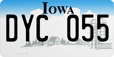 IA license plate DYC055