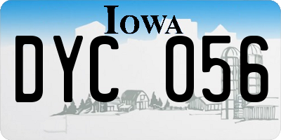 IA license plate DYC056