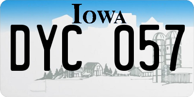 IA license plate DYC057
