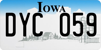 IA license plate DYC059