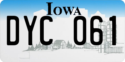 IA license plate DYC061
