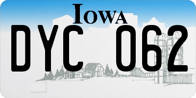 IA license plate DYC062