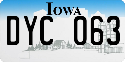 IA license plate DYC063