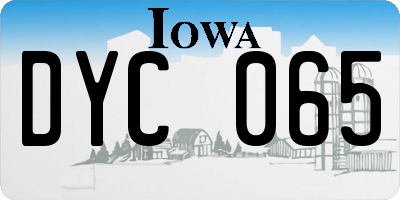 IA license plate DYC065