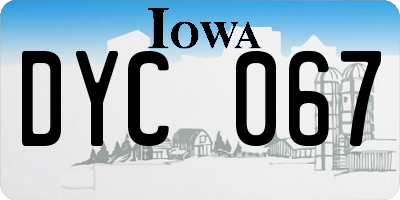 IA license plate DYC067