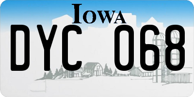 IA license plate DYC068