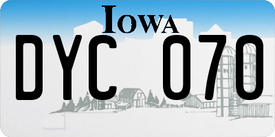 IA license plate DYC070