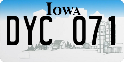 IA license plate DYC071