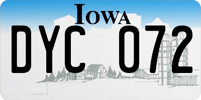 IA license plate DYC072