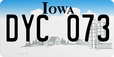 IA license plate DYC073