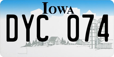 IA license plate DYC074