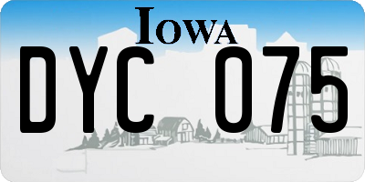 IA license plate DYC075