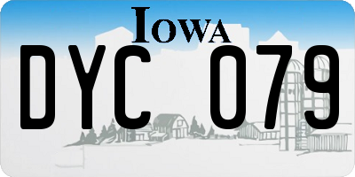 IA license plate DYC079