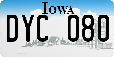 IA license plate DYC080