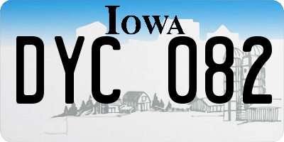 IA license plate DYC082