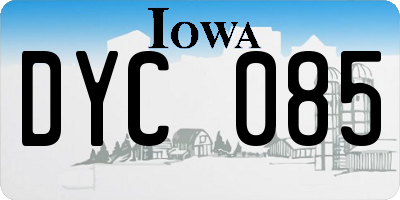 IA license plate DYC085