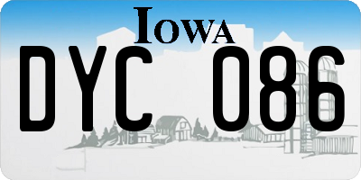 IA license plate DYC086