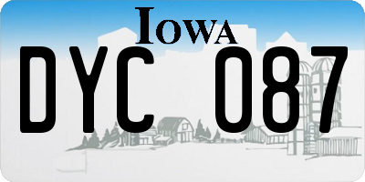 IA license plate DYC087