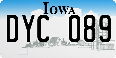 IA license plate DYC089