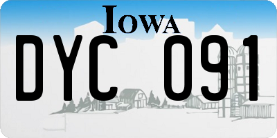 IA license plate DYC091