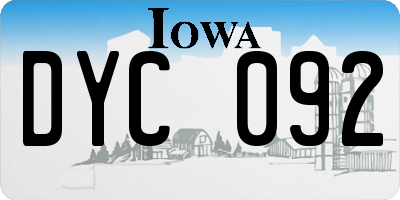 IA license plate DYC092