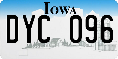 IA license plate DYC096