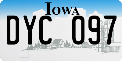 IA license plate DYC097