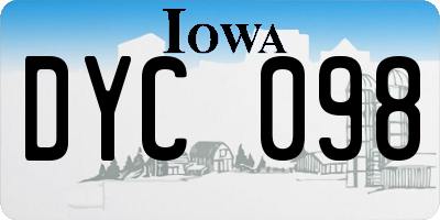 IA license plate DYC098