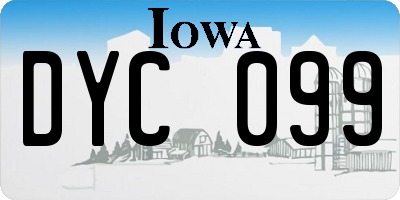 IA license plate DYC099