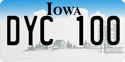 IA license plate DYC100