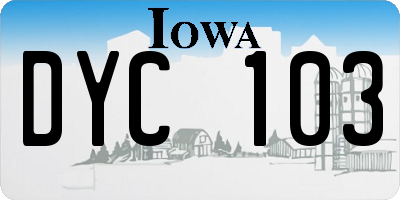 IA license plate DYC103