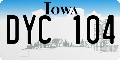 IA license plate DYC104